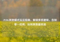 PUBG其他模式玩法指南，解锁多样趣味，告别单一吃鸡，玩转其他服务器