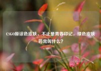 CSGO原谅色皮肤，不止是青春印记，绿色皮肤药膏叫什么？