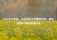 PUBG中文声音，从战场指令到情感共鸣，刻在玩家DNA里的声音记忆