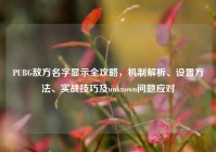 PUBG敌方名字显示全攻略，机制解析、设置方法、实战技巧及unknown问题应对