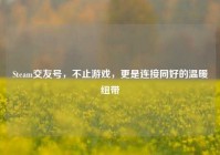 Steam交友号，不止游戏，更是连接同好的温暖纽带
