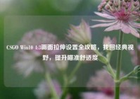 CSGO Win10 4:3画面拉伸设置全攻略，找回经典视野，提升瞄准舒适度