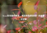 Steam常见疑问解答，有没有免费游戏？答案都在这里