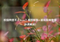 校园网登不上Steam？原因解析+避坑指南帮你快速解决！