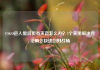 CSGO进入黑屏但有声音怎么办？5个实用解决方法助你快速回归战场