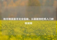 和平精英新手完全指南，从萌新到吃鸡入门教程视频