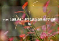 PUBG（绝地求生）多平台退出登录操作步骤详解