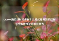 CSGO一局游戏时间多长？从模式差异到实际时长全解析及正常时长参考