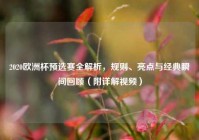 2020欧洲杯预选赛全解析，规则、亮点与经典瞬间回顾（附详解视频）