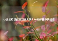 CF退出后还能重新进入吗？一文解答你的疑惑