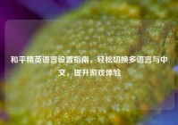 和平精英语言设置指南，轻松切换多语言与中文，提升游戏体验