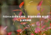 今日PUBG全球排名更新，豪强格局微调 黑马战队强势冲榜
