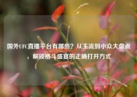国外UFC直播平台有哪些？从主流到小众大盘点，解锁格斗盛宴的正确打开方式