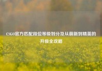 CSGO官方匹配段位等级划分及从萌新到精英的升级全攻略