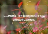 Steam好友隐身，藏在离线状态里的社交自由，还能看见他在玩游戏吗？