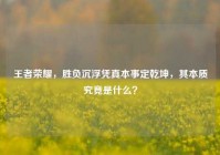 王者荣耀，胜负沉浮凭真本事定乾坤，其本质究竟是什么？