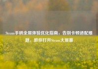 Steam手柄全屏体验优化指南，告别卡顿适配难题，教你打开Steam大屏幕
