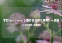 手游PUBG（Mobile）服务器选哪个最好？一篇搞定你的选择难题