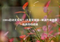 COD16启动无反应？5大常见原因+解决方案助你快速回归战场