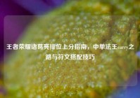王者荣耀诸葛亮排位上分指南，中单法王carry之路与符文搭配技巧