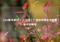 CSGO账号被封（VAC封禁）？这份申诉全攻略帮你找回账号