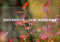 逆战手游战队介绍入口在哪？快速定位指南来了！
