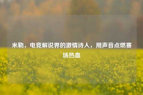 米勒，电竞解说界的激情诗人，用声音点燃赛场热血