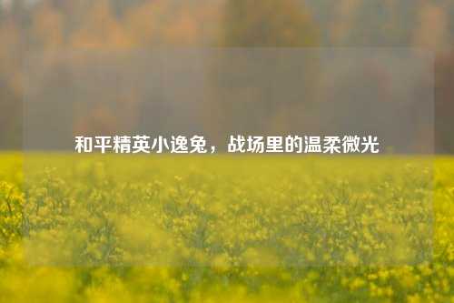 和平精英小逸兔,战场里的温柔微光