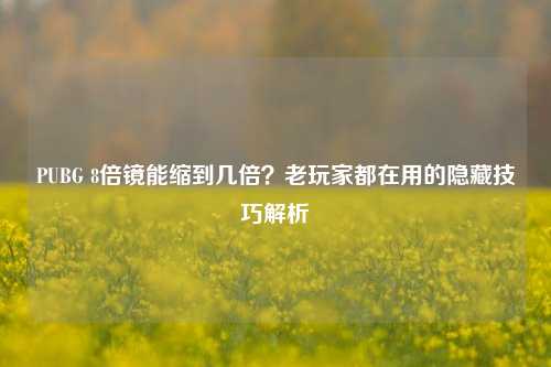 PUBG 8倍镜能缩到几倍？老玩家都在用的隐藏技巧解析