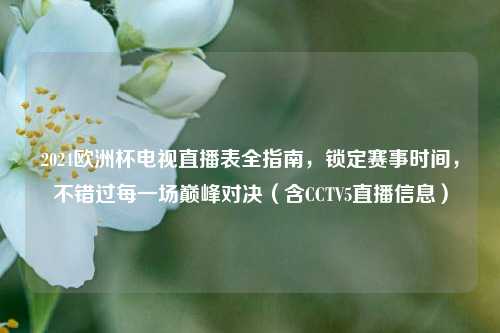 2024欧洲杯电视直播表全指南，锁定赛事时间，不错过每一场巅峰对决（含CCTV5直播信息）
