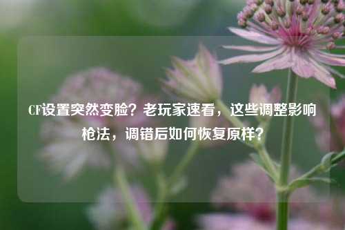 CF设置突然变脸？老玩家速看，这些调整影响枪法，调错后如何恢复原样？