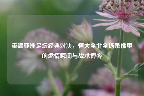 重温亚洲足坛经典对决,恒大全北全场录像里的燃情瞬间与战术博弈