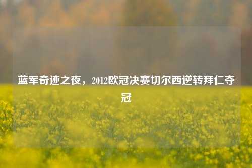 蓝军奇迹之夜，2012欧冠决赛切尔西逆转拜仁夺冠