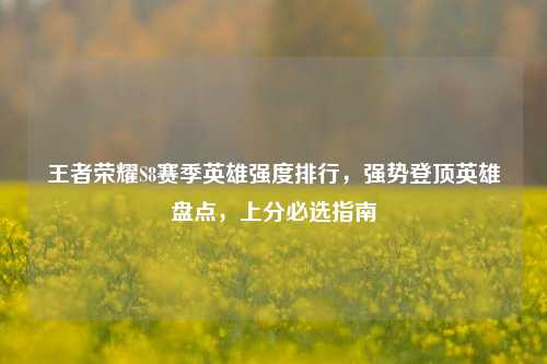 王者荣耀S8赛季英雄强度排行，强势登顶英雄盘点，上分必选指南