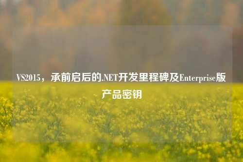 VS2015，承前启后的.NET开发里程碑及Enterprise版产品密钥