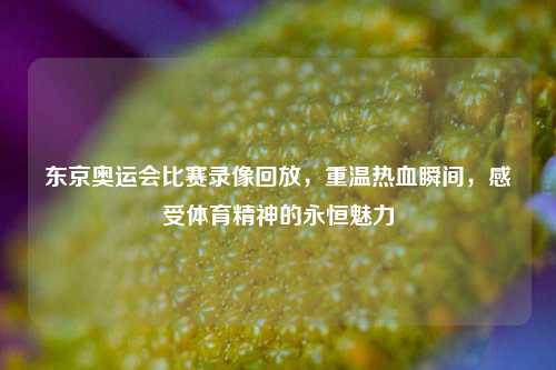东京奥运会比赛录像回放，重温热血瞬间，感受体育精神的永恒魅力