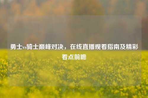 勇士vs骑士巅峰对决，在线直播观看指南及精彩看点前瞻