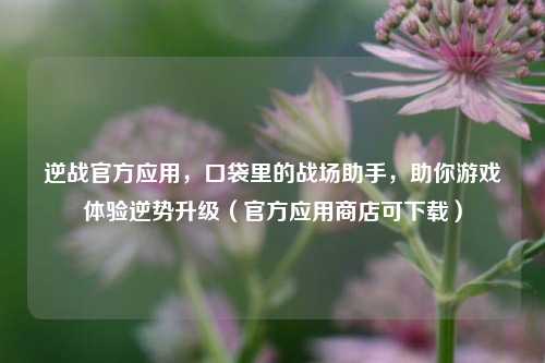 逆战官方应用，口袋里的战场助手，助你游戏体验逆势升级（官方应用商店可下载）