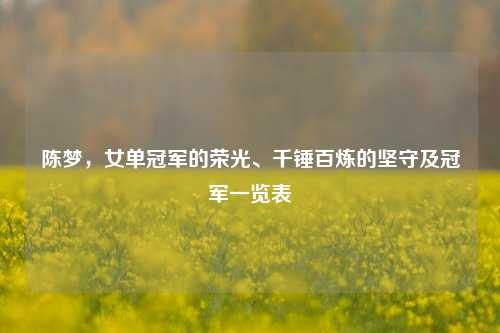 陈梦，女单冠军的荣光、千锤百炼的坚守及冠军一览表