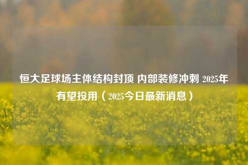 恒大足球场主体结构封顶 内部装修冲刺 2025年有望投用（2025今日最新消息）
