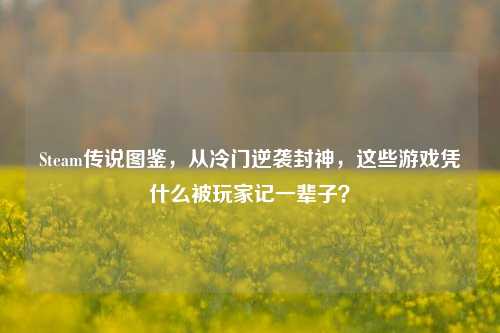 Steam传说图鉴，从冷门逆袭封神，这些游戏凭什么被玩家记一辈子？