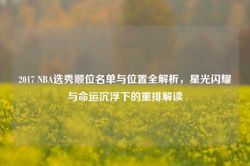 2017 NBA选秀顺位名单与位置全解析，星光闪耀与命运沉浮下的重排解读