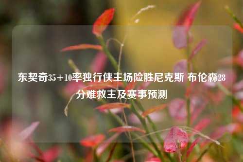 东契奇35+10率独行侠主场险胜尼克斯 布伦森28分难救主及赛事预测