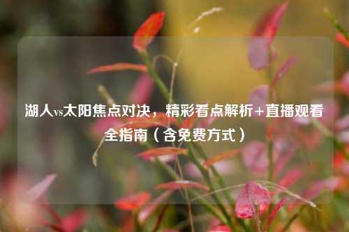 湖人vs太阳焦点对决，精彩看点解析+直播观看全指南（含免费方式）