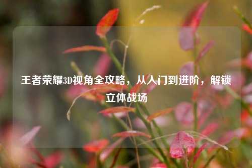 王者荣耀3D视角全攻略，从入门到进阶，解锁立体战场