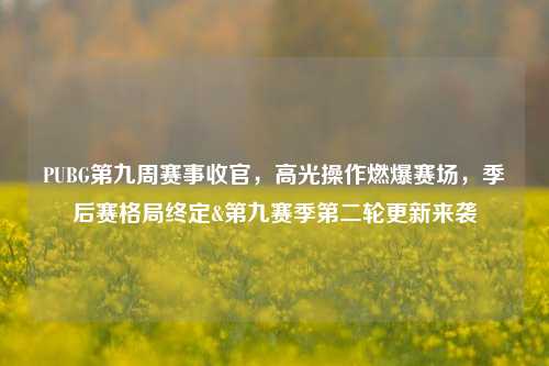 PUBG第九周赛事收官，高光操作燃爆赛场，季后赛格局终定&第九赛季第二轮更新来袭