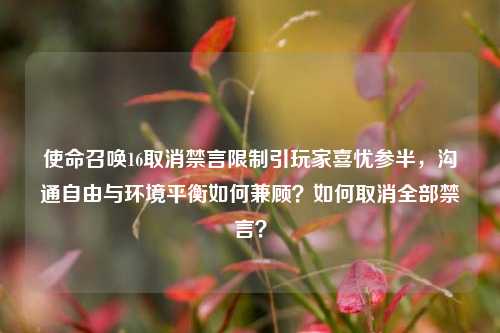 使命召唤16取消禁言限制引玩家喜忧参半，沟通自由与环境平衡如何兼顾？如何取消全部禁言？