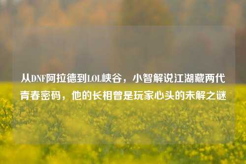 从DNF阿拉德到LOL峡谷，小智解说江湖藏两代青春密码，他的长相曾是玩家心头的未解之谜