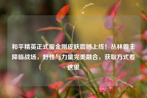 和平精英正式服金刚皮肤震撼上线！丛林霸主降临战场，野性与力量完美融合，获取方式看这里