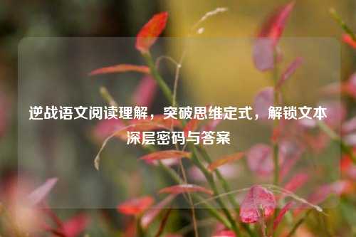 逆战语文阅读理解，突破思维定式，解锁文本深层密码与答案